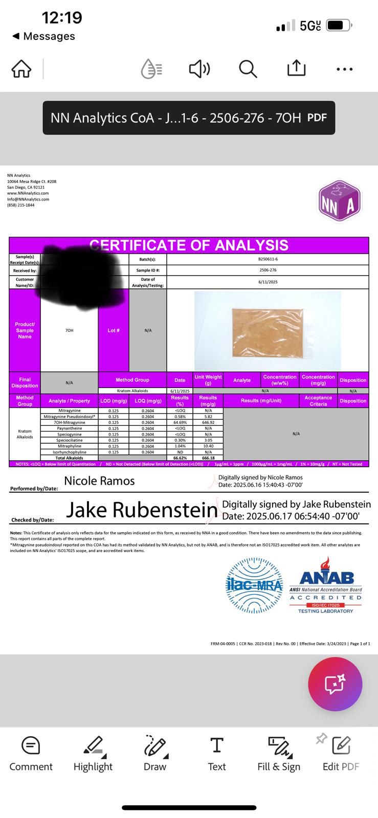 Ember 66% 7OH kratom extract powder high potency alkaloid blend