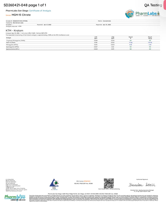 Element 115 - MGM Citrate (salt) 77.9%